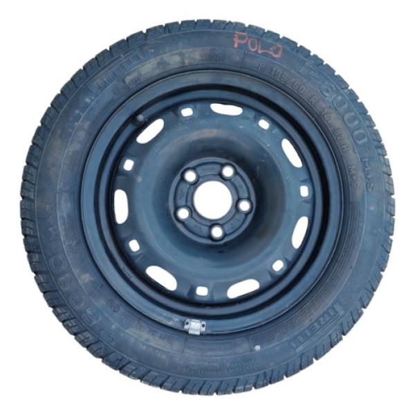 Estepe Pneu Roda Vw Polo 2003 A 2011 Aro 14 5 Furos 185 60