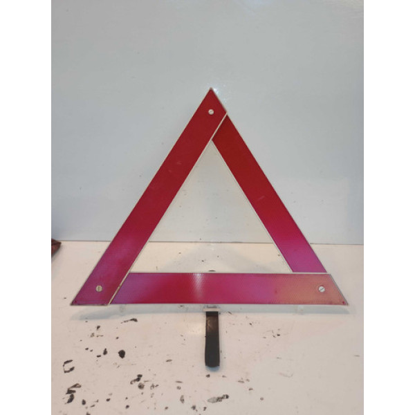 Triângulo Seguranca Plastico Branco E Vermelho 