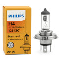 Par Lâmpadas H4 Farol Baixo Alto Philips Halogena 12v 55 60w